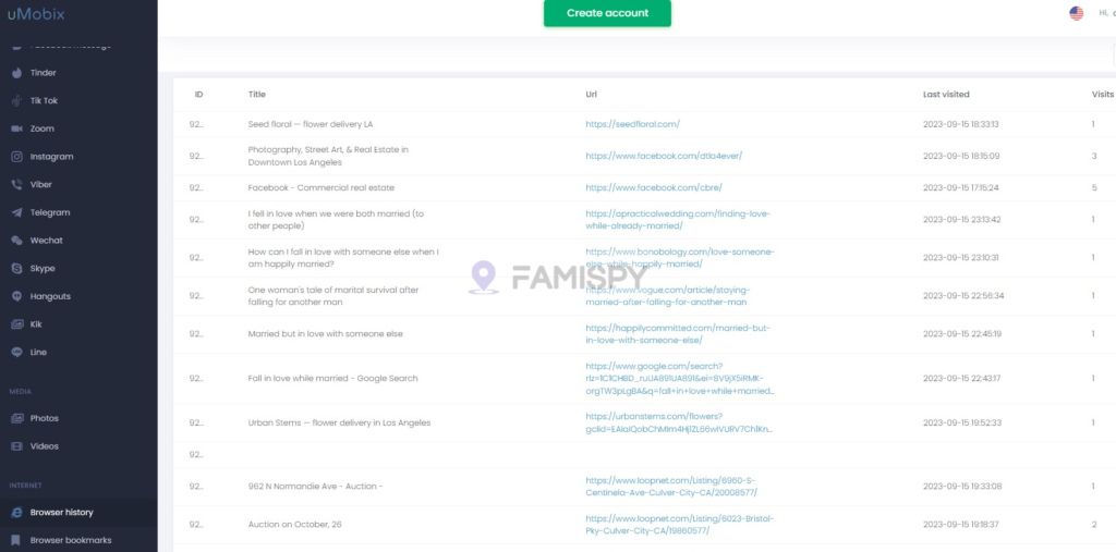 Historial de navegación web