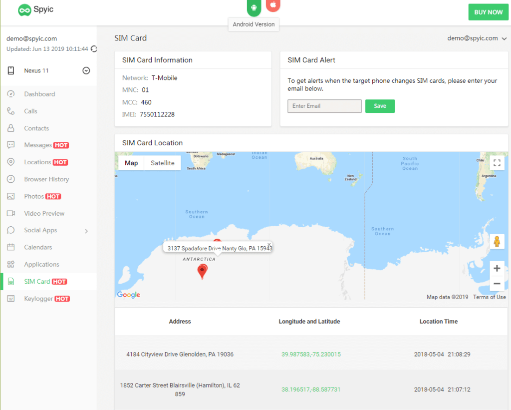 Alerte de changement de carte SIM