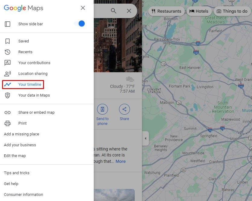 Google-Maps-Zeitleiste