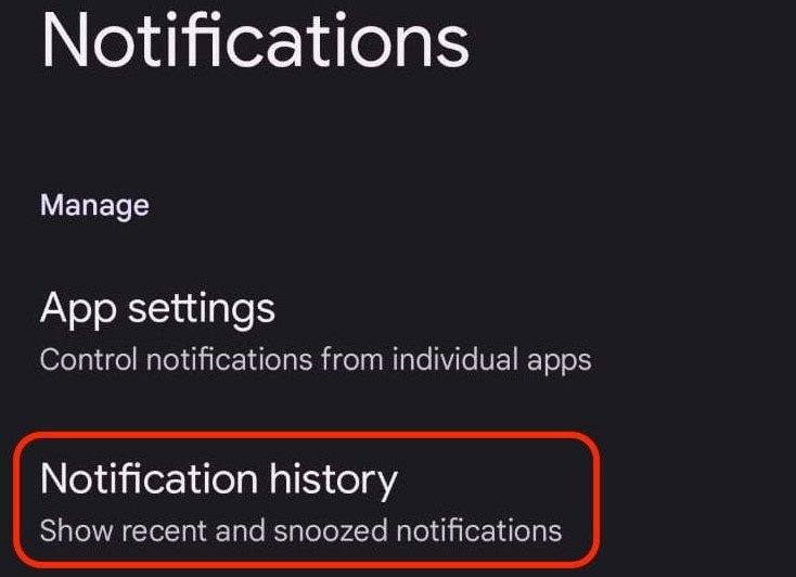 Histórico de notificações no Android