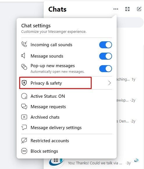 conversazioni segrete su messenger