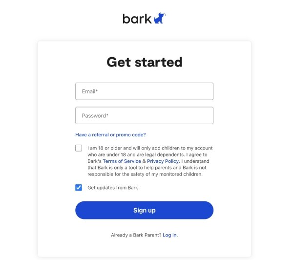 creare un account Bark
