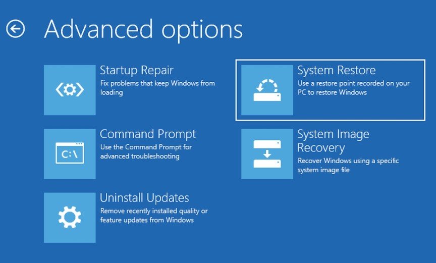 windows system restore