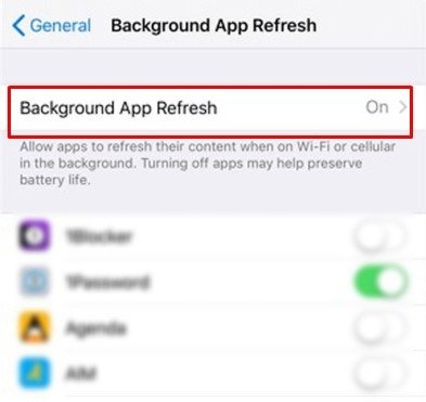 Atualização de aplicativos em segundo plano no iPhone