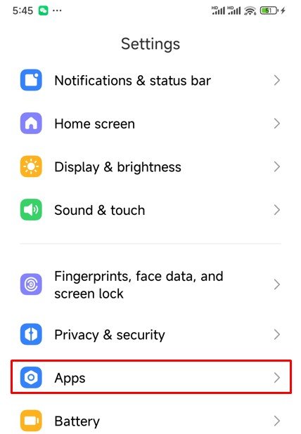 Find Hidden Apps in Settings