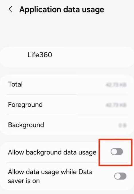 permitir o uso de dados em segundo plano life360