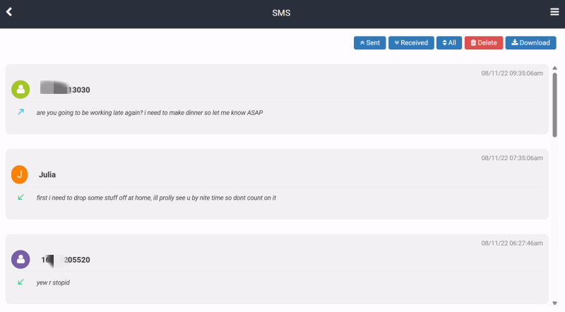 Mobistealth monitor sms