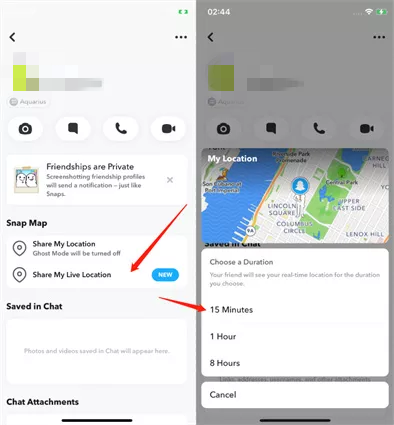Comment partager la localisation en direct sur Snapchat