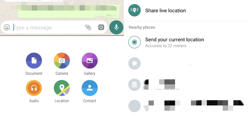 WhatsApp partage la localisation en direct
