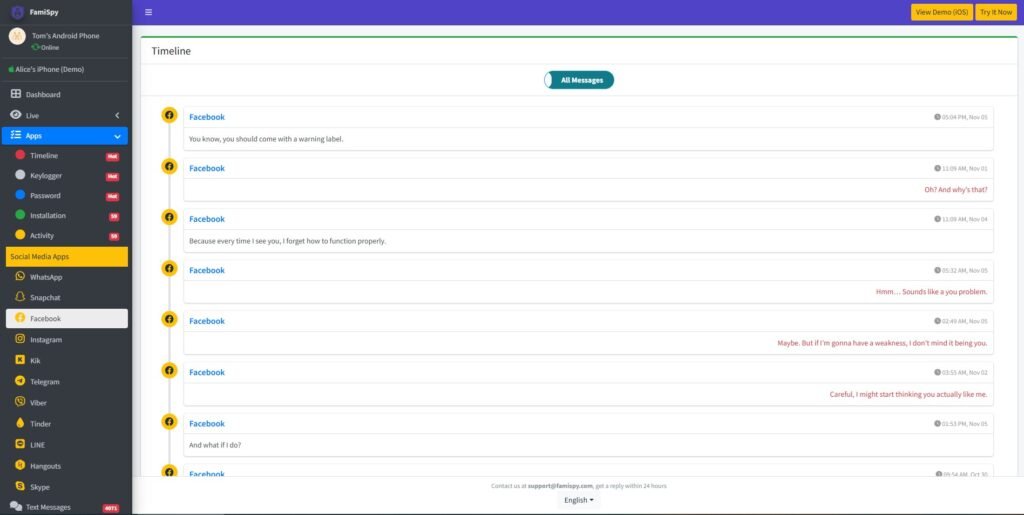 Facebook conversaties volgen