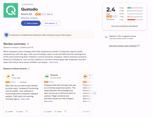 Qustodio gebruikerservaringen